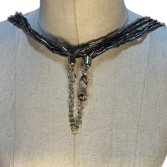 Retro Multi chain (5) beaded with mother of Pearl heart pendant - Picture 4 of 6